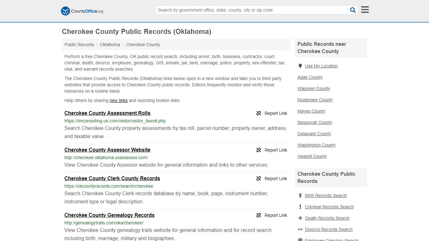 Public Records - Cherokee County, OK (Business, Criminal ...